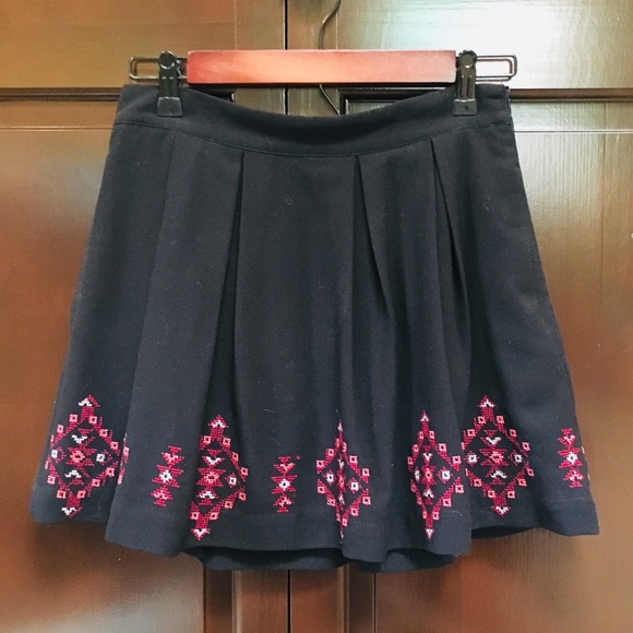 Little Black Skirt with Simple Maroon Embroidery - Picture 2 of 4